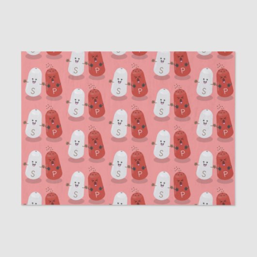 Niedliches Kawaii-Salz und Pfefferschüttler Cartoo Seidenpapier (Vorderseite)