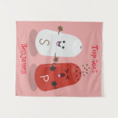 Niedliches Kawaii-Salz und Pfefferschüttler Cartoo Wandteppich (Vorderseite (Horizontal))