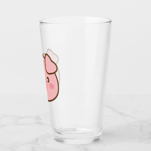 Niedliches Kawaii Schwein Glas (Links)