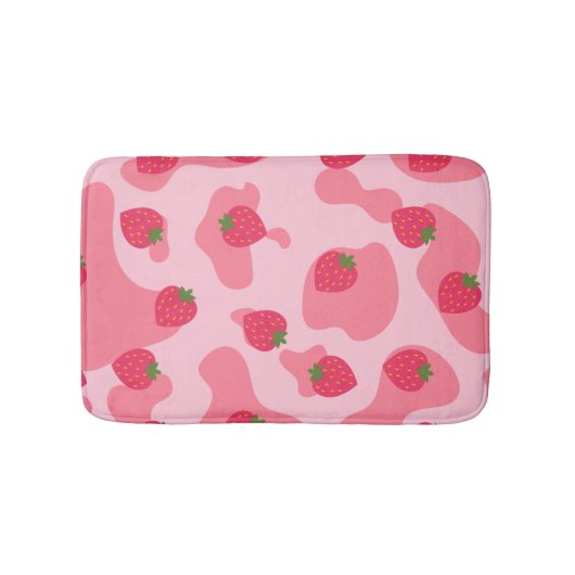 Niedliches Kawaii Strawberry Cow Muster Badematte (Vorderseite)