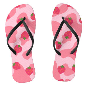 Niedliches Kawaii Strawberry Cow Muster Badesandalen