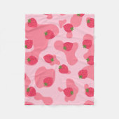 Niedliches Kawaii Strawberry Cow Muster Fleecedecke (Vorderseite)