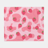 Niedliches Kawaii Strawberry Cow Muster Fleecedecke (Vorderseite (Horizontal))