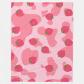 Niedliches Kawaii Strawberry Cow Muster Fleecedecke (Vorderseite)