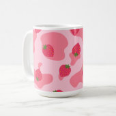 Niedliches Kawaii Strawberry Cow Muster Kaffeetasse (Vorderseite Links)