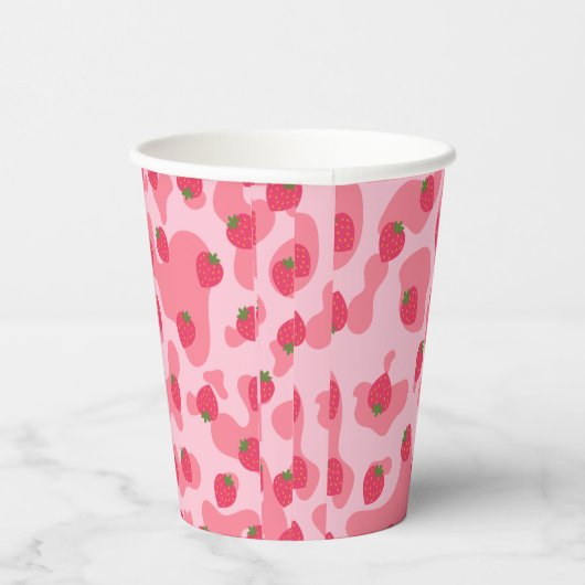 Niedliches Kawaii Strawberry Cow Muster Pappbecher (Rechts)