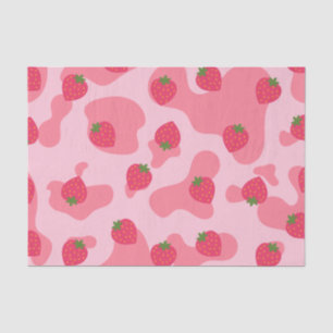Niedliches Kawaii Strawberry Cow Muster Seidenpapier