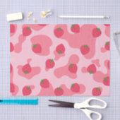 Niedliches Kawaii Strawberry Cow Muster Seidenpapier (Handwerk)