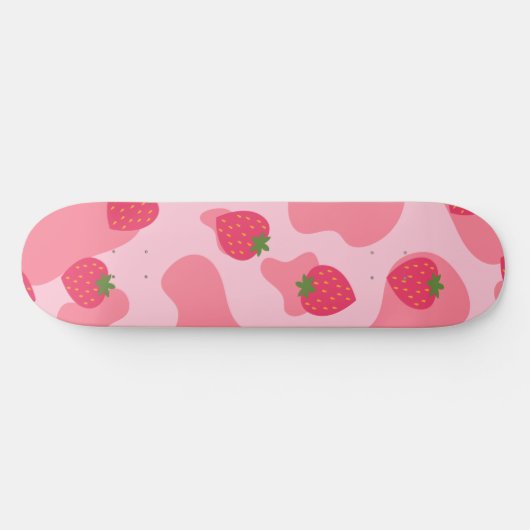 Niedliches Kawaii Strawberry Cow Muster Skateboard (Horizontal)