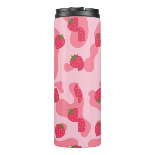 Niedliches Kawaii Strawberry Cow Muster Thermosbecher (Rückseite)