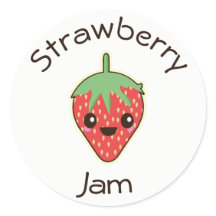 Niedliches Kawaii Strawberry Jam Jar Label