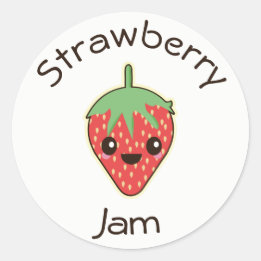 Niedliches Kawaii Strawberry Jam Jar Label Runder Aufkleber