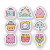 Niedliches kawaii-Symbol-Aufkleber-Set Aufkleber (Vorderseite)