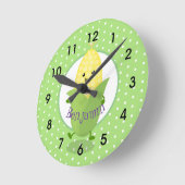 Niedliches Kawaii-Tanzohr für Mais-Cartoon Runde Wanduhr (Winkel)