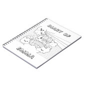 Niedliches Kawaii Unicornfarbton-Deckblatt mit Notizblock (Linke Seite)