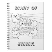 Niedliches Kawaii Unicornfarbton-Deckblatt mit Notizblock (Vorderseite)