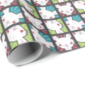 Niedliches Kawaii Vampire-Häschen-Kaninchen-Muster Geschenkpapier (Rolleneckpunkt)