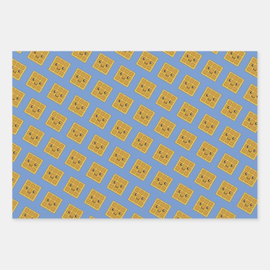 Niedliches Kawaii Waffelmuster Geschenkpapier Set (Vorderseite 3)