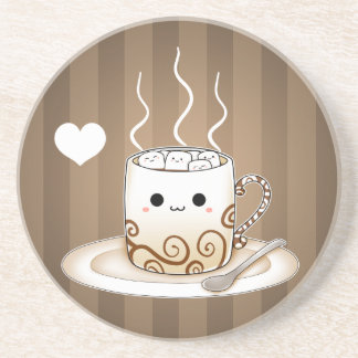 Niedliches kawaii warmes Kakaogetränk Getränkeuntersetzer