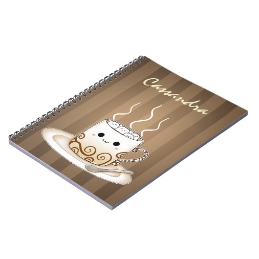 Niedliches kawaii warmes Kakaogetränk Notizblock (Linke Seite)