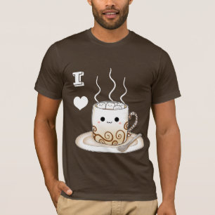 Niedliches kawaii warmes Kakaogetränk T-Shirt