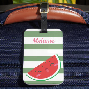 Niedliches Kawaii Watermelon und Streifen Personal Gepäckanhänger