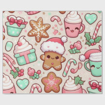 Niedliches Kawaii Weihnachtswrapping Paper | Lebku