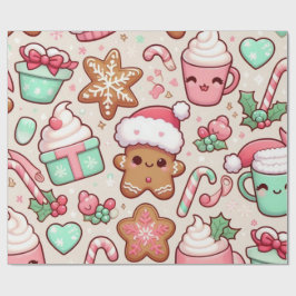 Niedliches Kawaii Weihnachtswrapping Paper | Lebku Geschenkpapier