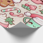 Niedliches Kawaii Weihnachtswrapping Paper | Lebku Geschenkpapier (Ecke)