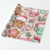 Niedliches Kawaii Weihnachtswrapping Paper | Lebku Geschenkpapier (Ungerollt)