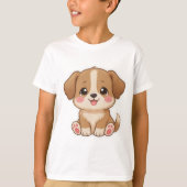 Niedliches Kawaii-Welpendesign T-Shirt (Vorderseite)