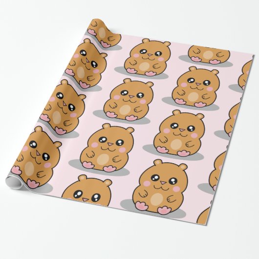 Niedliches Kawaii zwergartiges Geschenkpapier (Ungerollt)