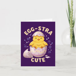 Niedliches Kichen und Cooles Sonniges Ostern Feiertagskarte