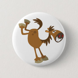 Niedliches Kicking-Cartoon - Horst Button-Abzeiche Button
