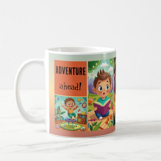 Niedliches Kid Custom Illustration Adventure Tasse (Links)