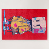 Niedliches Kid mit Papierbeutel Puzzle (Horizontal)