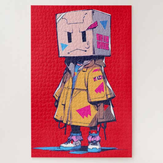 Niedliches Kid mit Papierbeutel Puzzle (Vertikal)