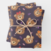 Niedliches Kid Teddy Bär dekoratives Muster Geschenkpapier Set (Beispiel)