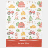 Niedliches Kids Bauer Muster mit Vorname Fleecedecke (Vorderseite)