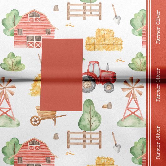 Niedliches Kids Bauer Muster mit Vorname Seidenpapier