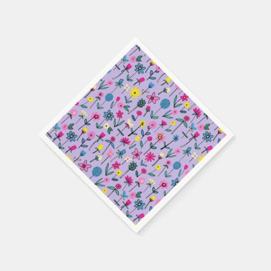 Niedliches Kids-Blumenmuster Serviette (Ecke)