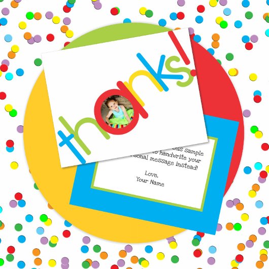 Niedliches Kids Foto Vielen Dank für Ihre Karte