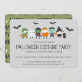 Niedliches Kid's Halloween-Kostüm-Party Einladung (Vorne/Hinten)