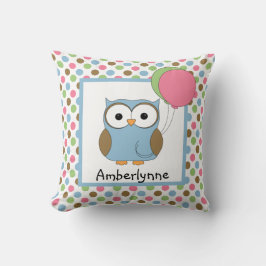 Niedliches Kid's Personalisiertes Owl/Balloons Kissen