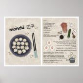 Niedliches Kimchi Dumpling Rezept Koreanisches Leb Poster (Vorne)