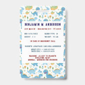 Niedliches Kind Dinosaurier Farbiges, benutzerdefi Ausweis (Rückseite)