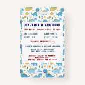 Niedliches Kind Dinosaurier Farbiges, benutzerdefi Ausweis (Rückseite)