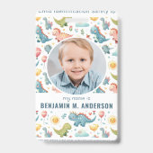 Niedliches Kind Dinosaurier Farbiges, benutzerdefi Ausweis (Front)