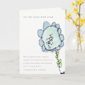 Niedliches Kind Gezeichnet Rosa Blume Botanische M Karte (Gelbe Blume)