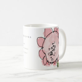 Niedliches Kind Gezeichnet Rosa Blume Botanischer  Kaffeetasse